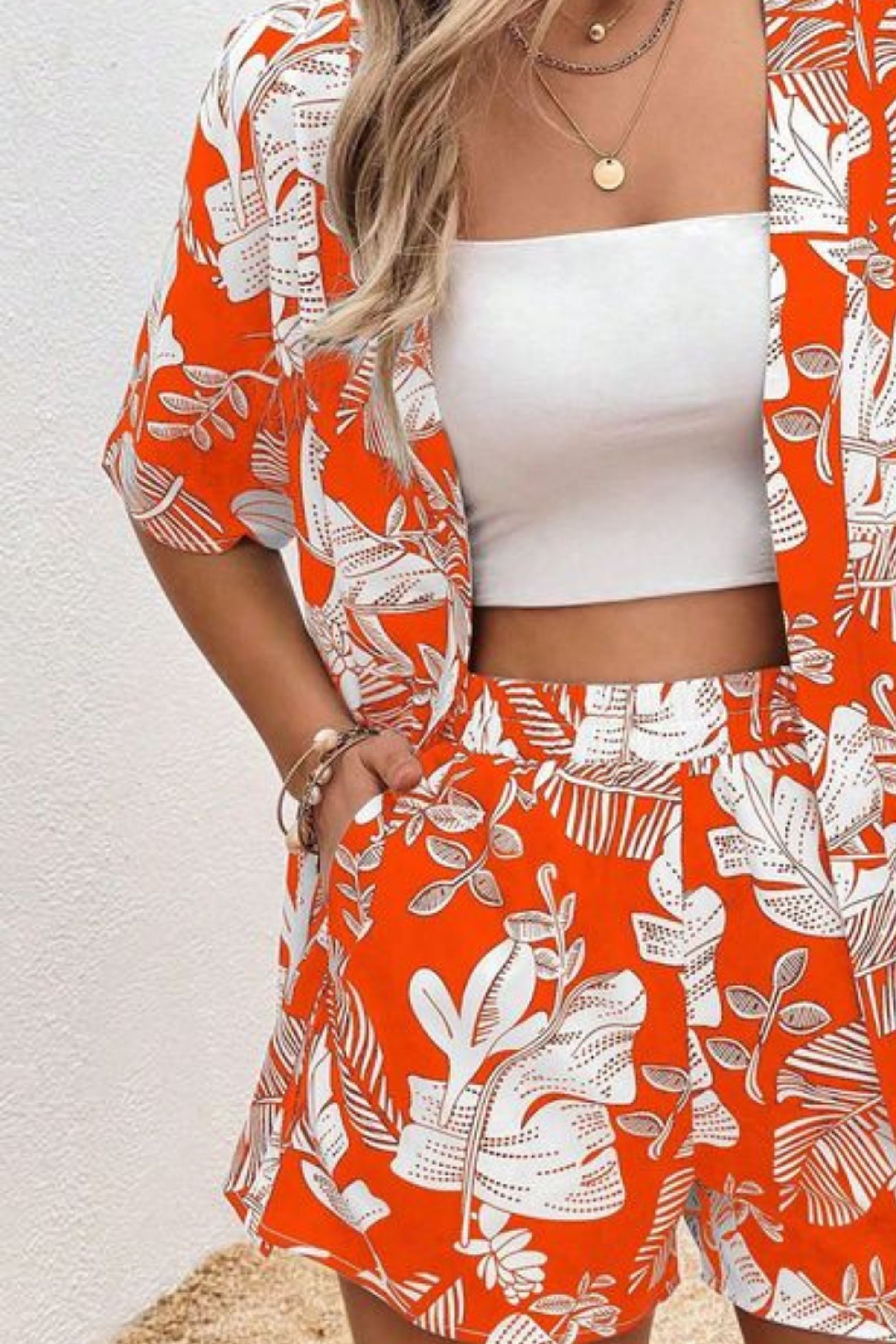 ORIOLE KIMONO AND SHORTS SET